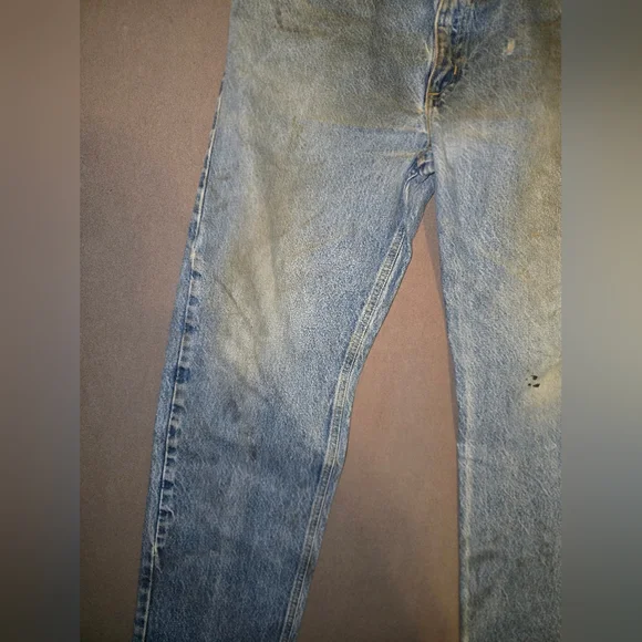 Vintage Carhartt Distressed Sun Faded Dirty Denim Jeans 34x30 - Picture 7 of 9